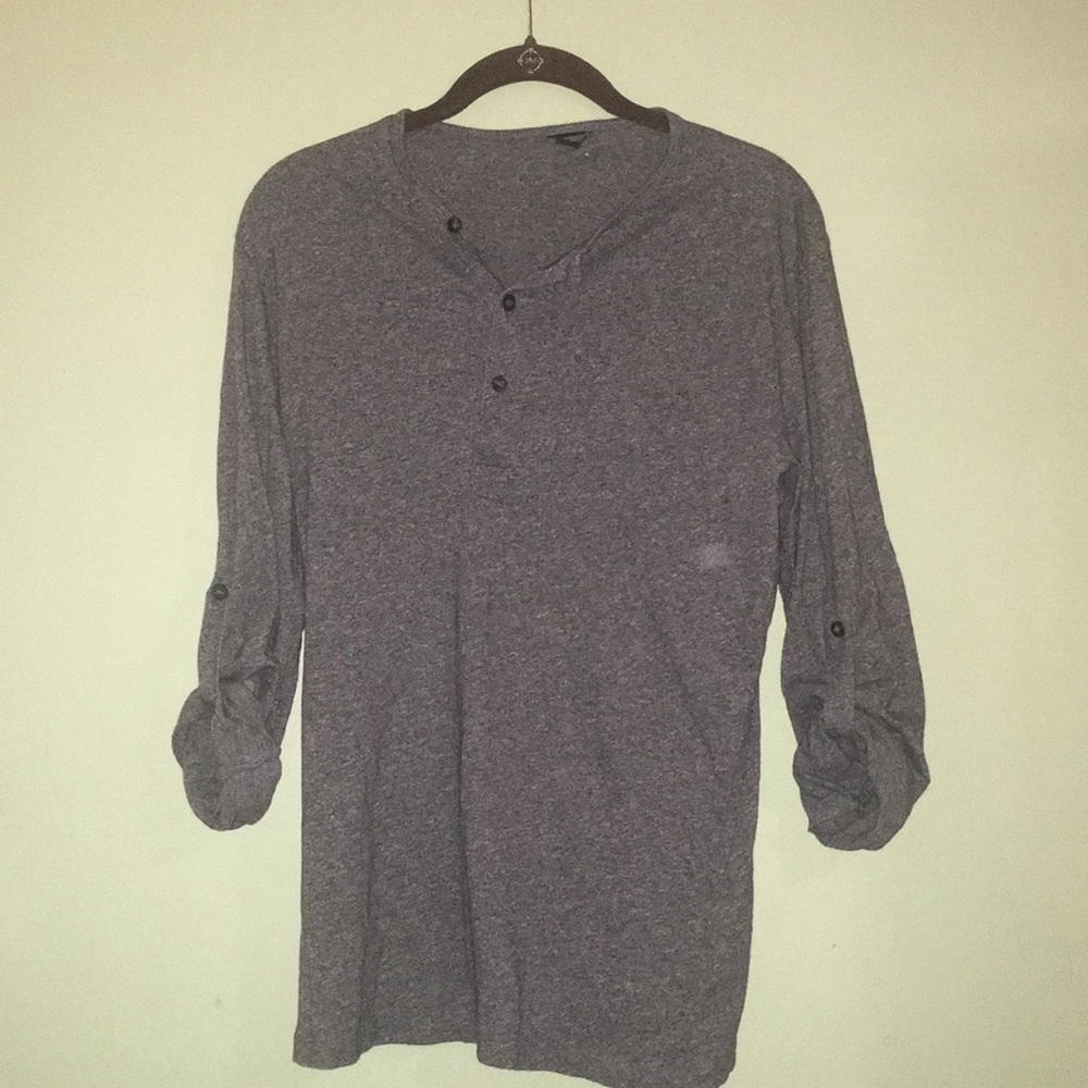 Thin Cuffed Henley Shirt